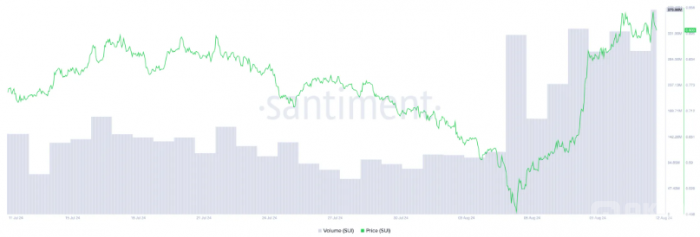 Sui (SUI) 30天上涨119% 目标价瞄准1.12美元