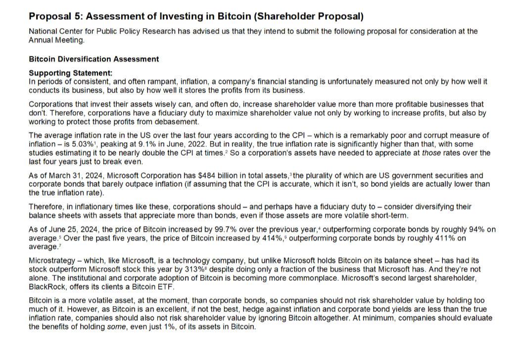 Amazon has been proposed to establish a Bitcoin treasury, and Microsoft is about to vote on the decision. Will large com